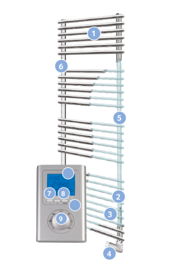 Timelis Electric Towel Dryer Diagram